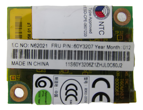 Tarjeta Wifi Lenovo Thinkpad T410 T420 60y3207 (Usado)