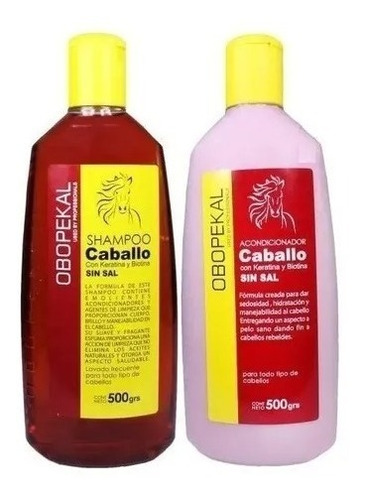 Shampoo Y Acondicionador De Caballo Sin Sal Obopekal