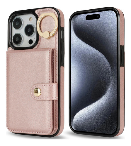 Capa De Couro Tipo Carteira Para iPhone Com Porta-cartões