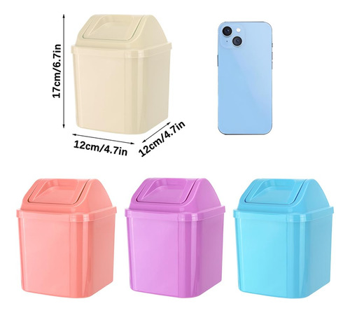 Qlfj-furdec 2 Cubos De Basura De Plástico Con Tapa Abatible