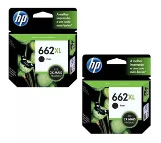 Cartucho Hp 662xl Preto 2 Unidades Para 3516 3546 4646 Novos