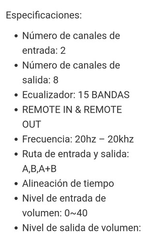 Procesador Digital Dsp De Sonido Evox Evx2dspx 8 Canales..