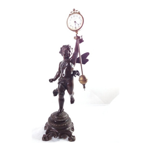 Raro Relógio De Mesa Pendulete Francês Assinado Art Nouveau (Usado)