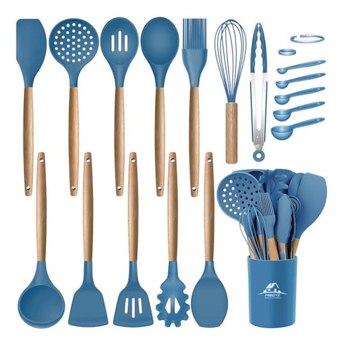 Juego De 17 Utensilios De Cocina De Silicona Mibote Con Orif