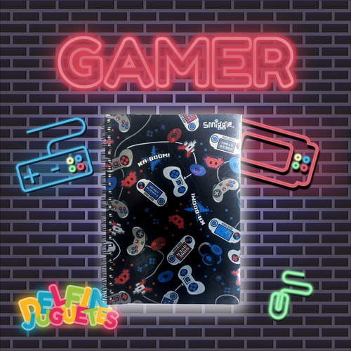 Imagen 2 de 2 de Cuaderno Rayado Gamer 40 Hojas Espiral Diseño