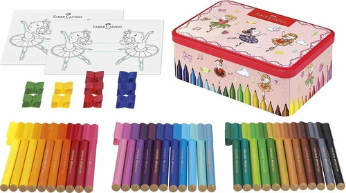 25 Plumones Marcadores Estuche Bailarina Faber Castell