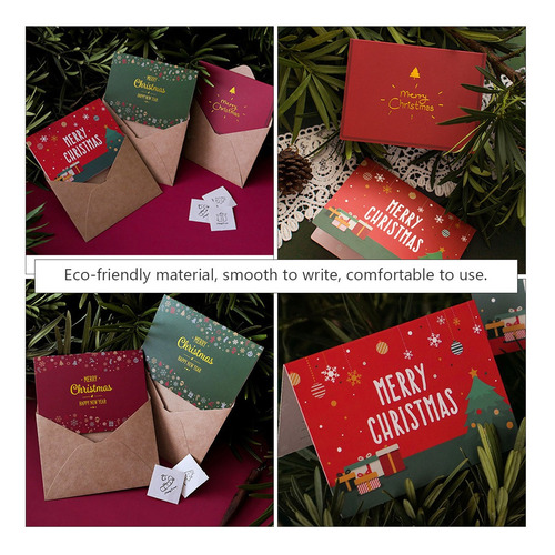 Imagem 6 de 8 de 12 Pcs Cartões Retrô Natal Impresso Feliz Christma
