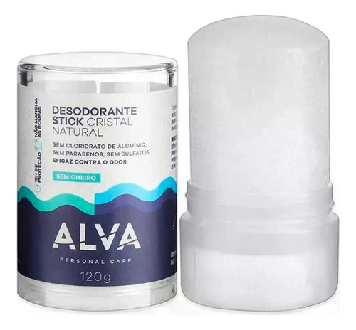 Kit Alva Cristal Natural Stick Desodorante 2 Un De 120g Cada