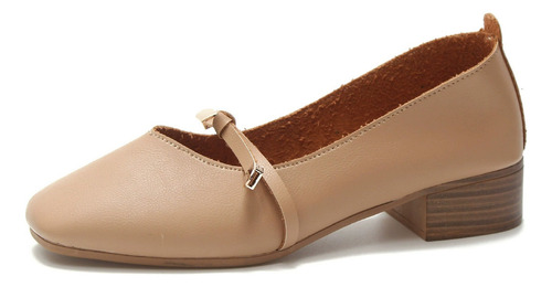 N Flats Zapatos De Tacón Bajo De Moda Retro Para Mujer