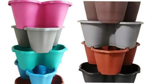Imagen 1 de 4 de Maceta Pétalos Apilable 1 Lt