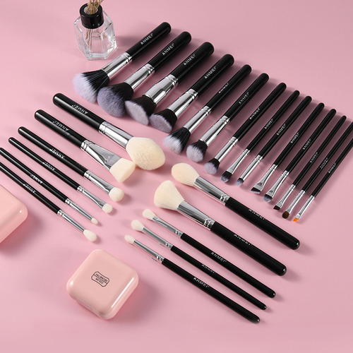 Juego De Brochas De Maquillaje De Pelo Animal De 25 Piezas