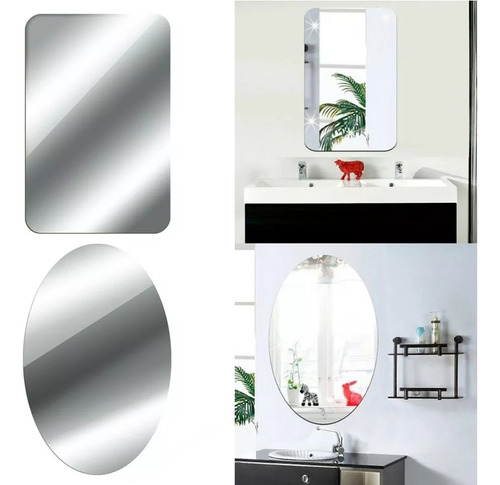 Adhesivo De Pared Cuadrado Con Espejo De 50 X 200 Cm