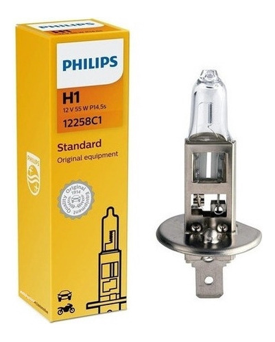 Lampada Comum 12v H1 55w Original Philips 12258 Kit 10 Peça