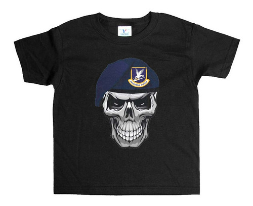 Remera Negra Niños Fuerza Aerea R37