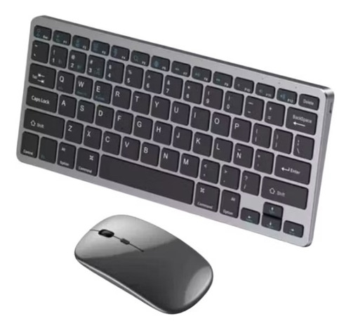 Teclado Inalámbric Bluetooth Recargable Con Mouse Kit Wb8077