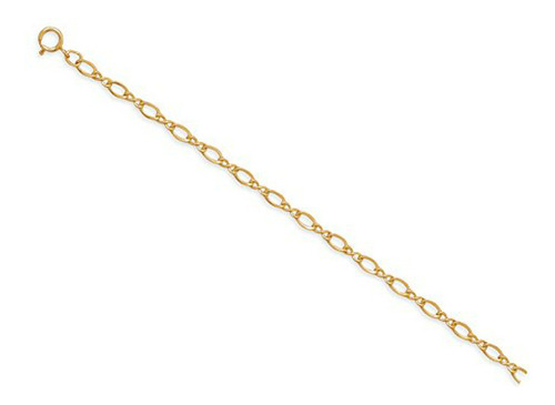 Anklet De Cadena Figura 8 En Oro Amarillo, Ajustable 9 Pulga