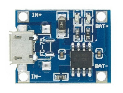 Modulo De Carga Micro Usb 5v 1a 18650 Tp4056 Bateria Litio