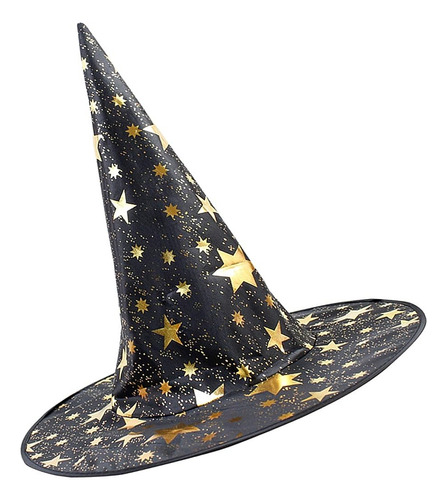 Sombrero Bruja Negro Estampado Halloween Cotillón