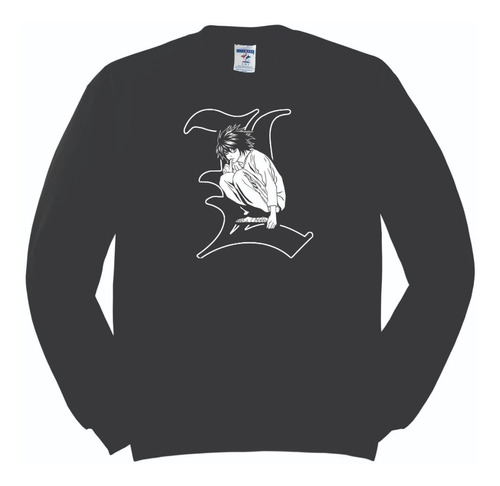 Sudadera Death Note L Ele Silueta Sentado Hombre Mujer