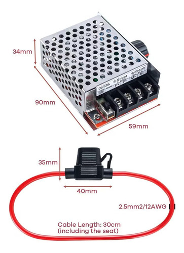 Controlador De Velocidad Del Motor Pwm Dc 7-70v 30a 12v 24v