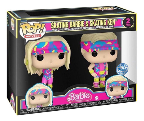 Funko Pop Barbie Movie Barbie Y Ken Patinando, Paquete De 2