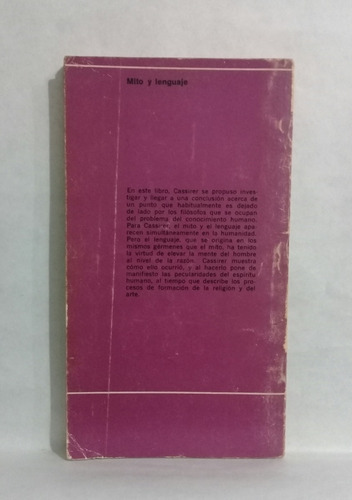 Imagen 4 de 7 de Mito Y Lenguaje Por Ernst Cassirer 1973 Ed Nueva Vision