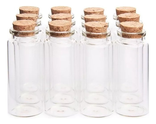 60 Botellitas Botella Vidrio Con Corcho Souvenir 6x2cms 14ml