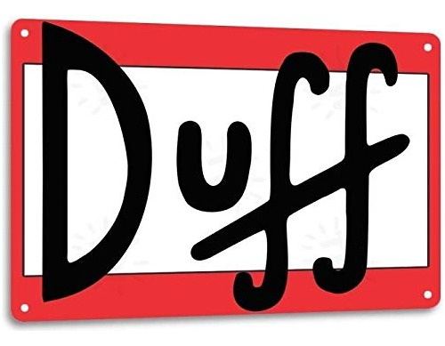 Duff Beer Logo Retro Cartoon The Simpson Wall Bar Hombr...