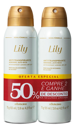 Kit Desodorante Antitranspirante Lily (2 Unidades)