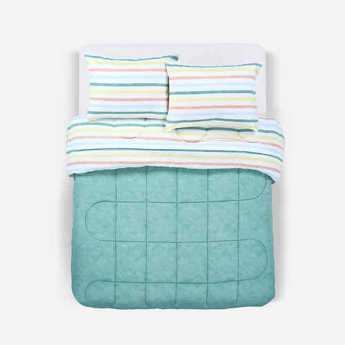Plumón Reversible Soft Touch Anselmo Verde King