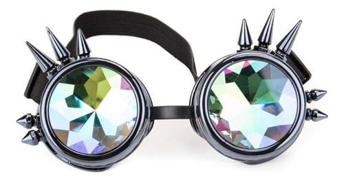 Googles Steampunk Rave Arcoiris Lentes Picos Caleidoscopio