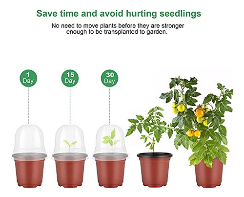 Macetas De Vivero Mixc Con Cúpula De Humedad 4 De Plástico