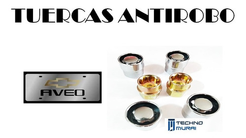 Tuercas De Seguridad Rines Chevrolet Aveo + Envio Gratis