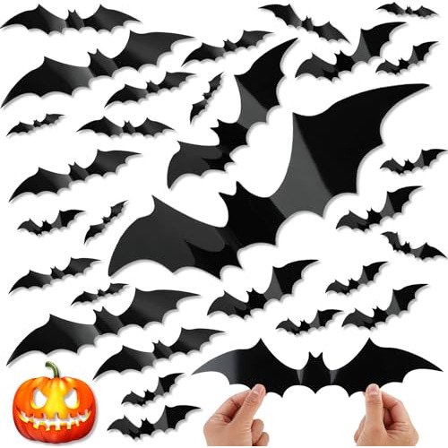 Bat Decoración De Halloween, 88 Pcs Diy 3d Murciélagos Pegat