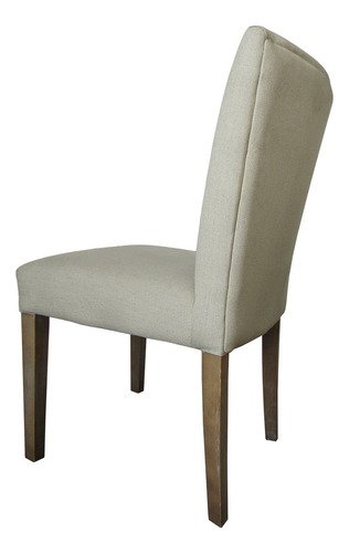 Set 2 Sillas Sillones Minimalista Comedor Tela Beige Estructura de la silla Madera