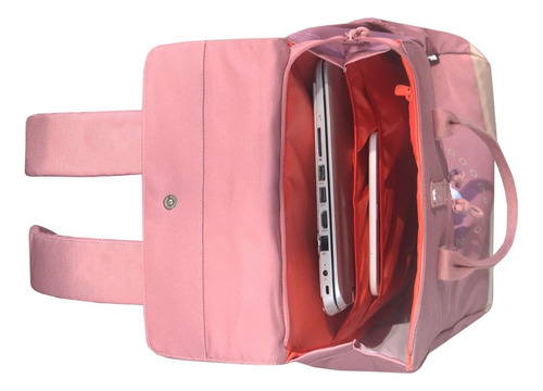 Mochila Wilson Reforzada Porta Notebook Urbana Uso Diario Rosa Liso