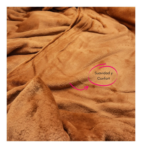Frazada Manta Flannel 2 1/2 Plazas Polar Termica Suave Color Tostado Diseño de la tela Lisa
