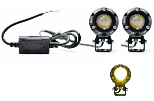 I O L Kit Mini Faro Led Explorador Blanco Amarillo Lupa Base