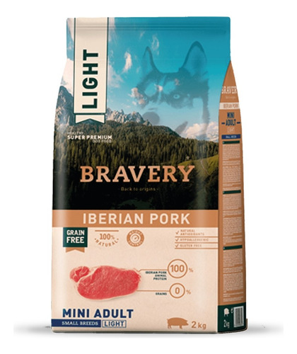 Bravery Light Cerdo Ibérico Perro Adulto Razas Pequeñas 2 Kg