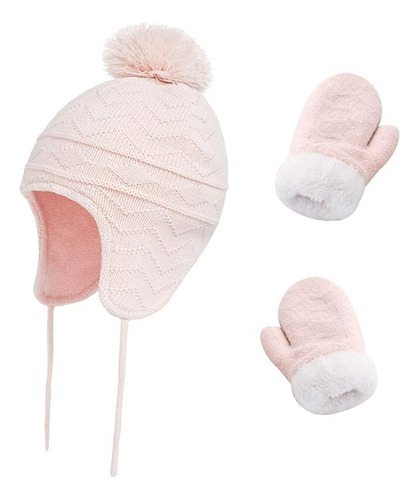 Set De 2 Gorros Y Guantes De Color Puro Para Bebé, Otoño/inv