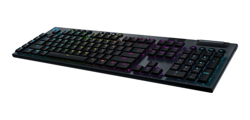 Teclado gamer bluetooth Logitech Serie G G915 QWERTY GL Tactile inglés US color negro con luz RGB