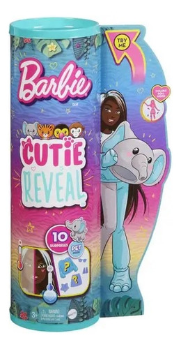 Barbie Muñeca Cutie Reveal Con Disfraz Elefante Hkp97