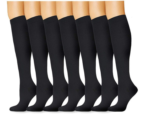 7 Pares Calcetines De Compresión Para Mujer Hombre 20-30mmhg