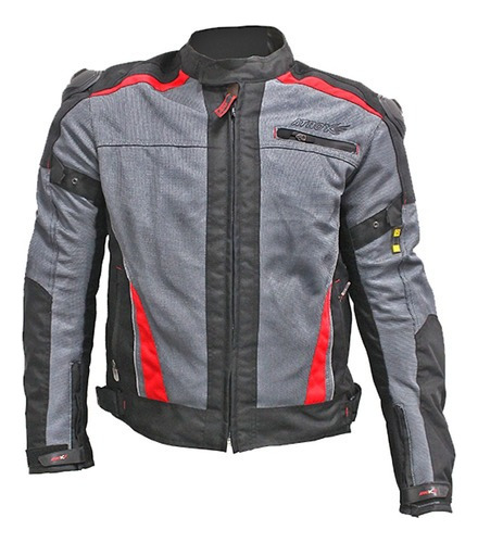 Chamarra Para Moto Atrox At-2307 Gris Rojo Moteros