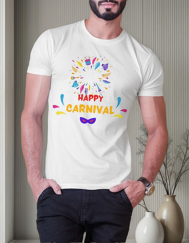 Playera Happy Carnaval Fiesta Música Baile Amigos Disfraz