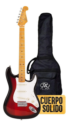 Guitarra Eléctrica Stratocaster Sx Fst-57 + Funda Sx Strato Color Bordó Material del diapasón Arce Orientación de la mano Diestro