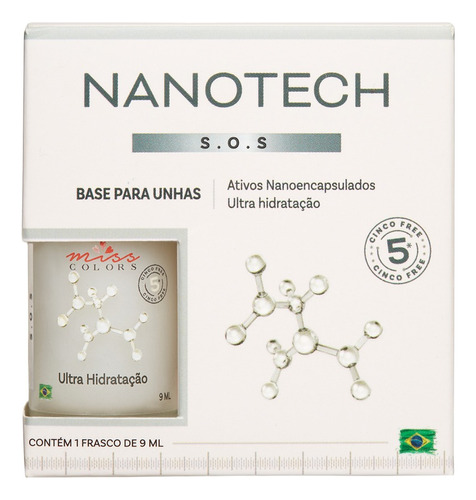 Fortalecedor Unhas Nanotech - S.o.s. - 5 Free - Miss Colors Cor Transparente