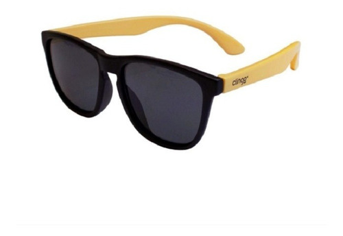 Óculos De Sol Infantil 36m+ Preto E Amarelo Clingo C3200