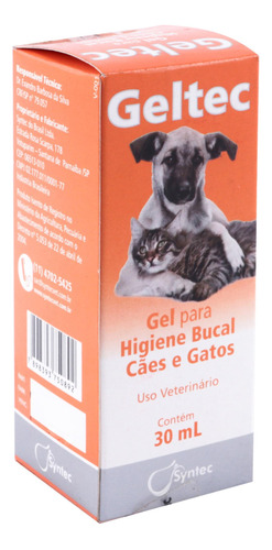 Geltec Gel Oral P/ Cães E Gatos 30ml | Higiene Bucal E Placa