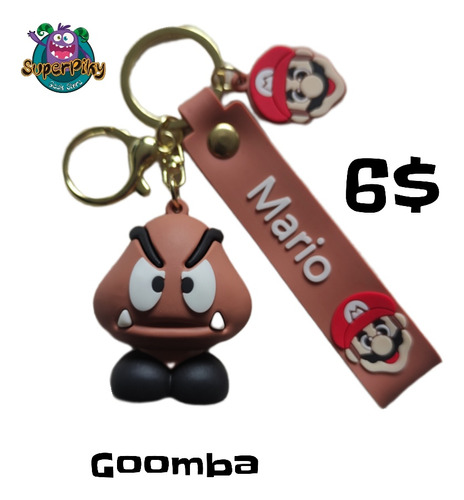 Llaveros Figuras 3d Supermario Champiñón Goomba